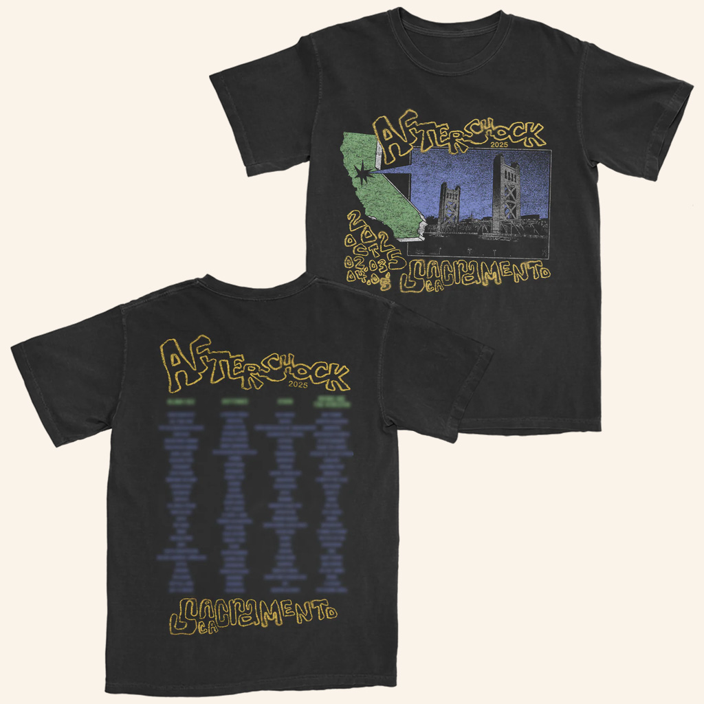 Aftershock Merch Sightsee Tower Bridge With Lineup 2025 T-Shirt Gifts For Music Fans