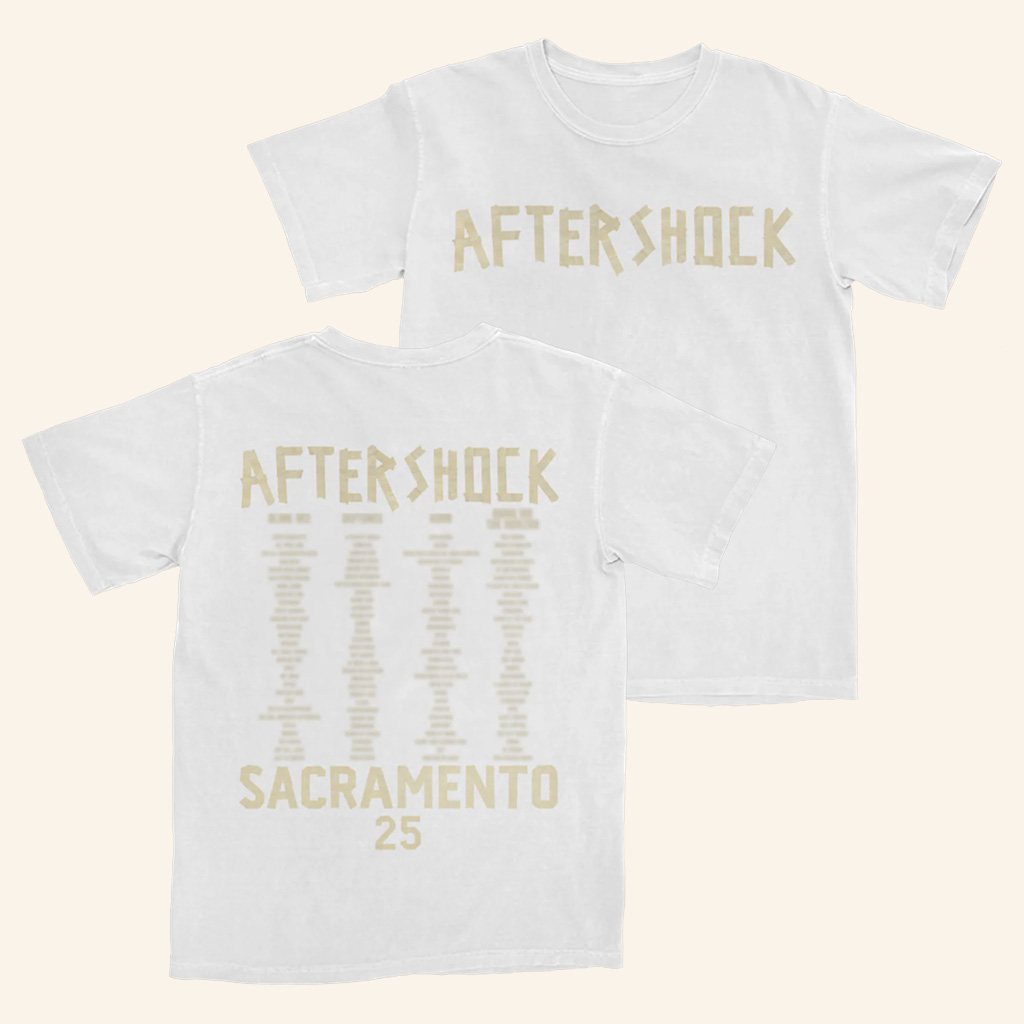 Aftershock Merch Tape Up Sacramento Lineup 2025 White T-Shirt Gifts For Music Fans