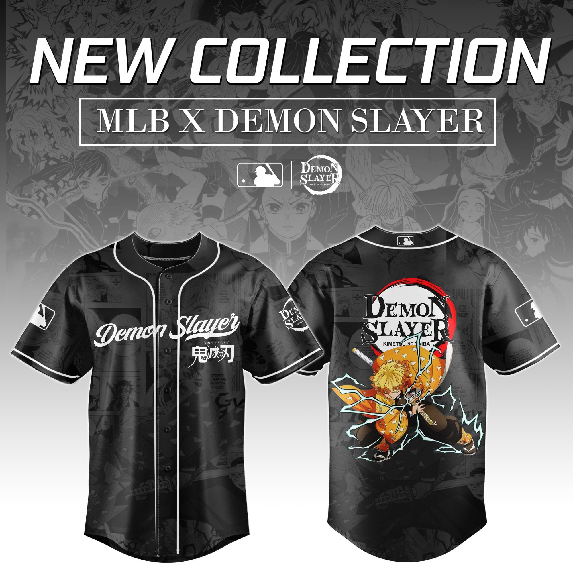 Agatsuma Zenitsu Demon Slayer x MLB Baseball Jersey Editions Limited MLB Merch