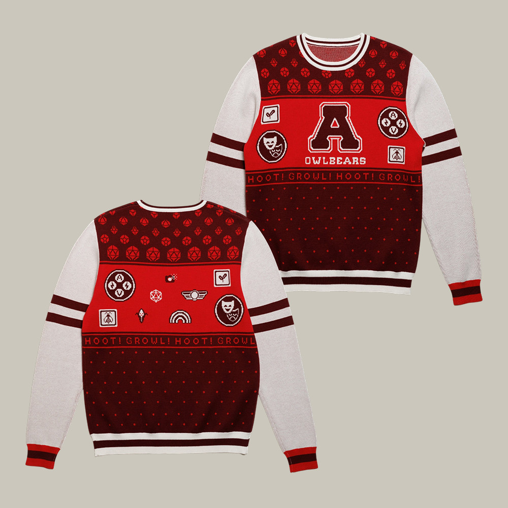 Aguefort Academy Knit Sweatshirt Dimension 20 Series Merch Unique Gift For Rpg Lover