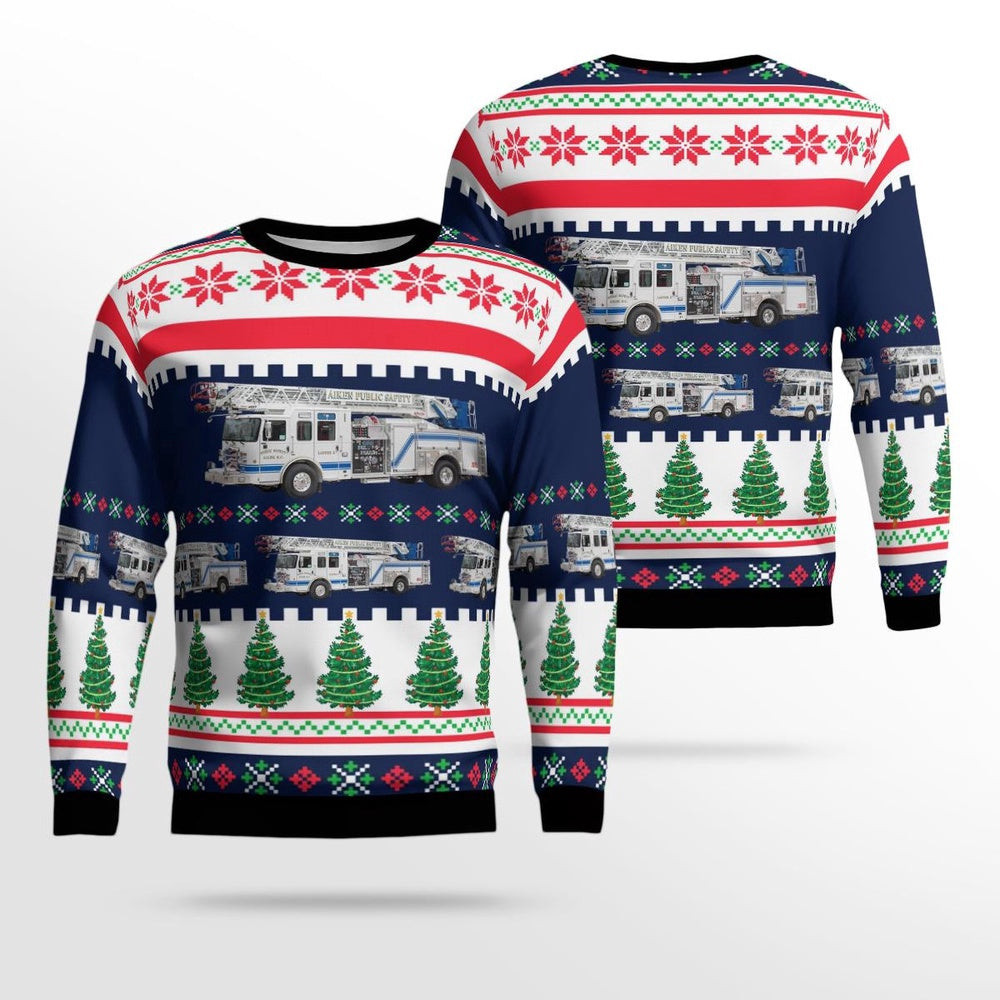 Aiken South Carolina Aiken Public Safety AOP Ugly Sweater Xmas Unisex Sweater Christmas Gifts for Men Women