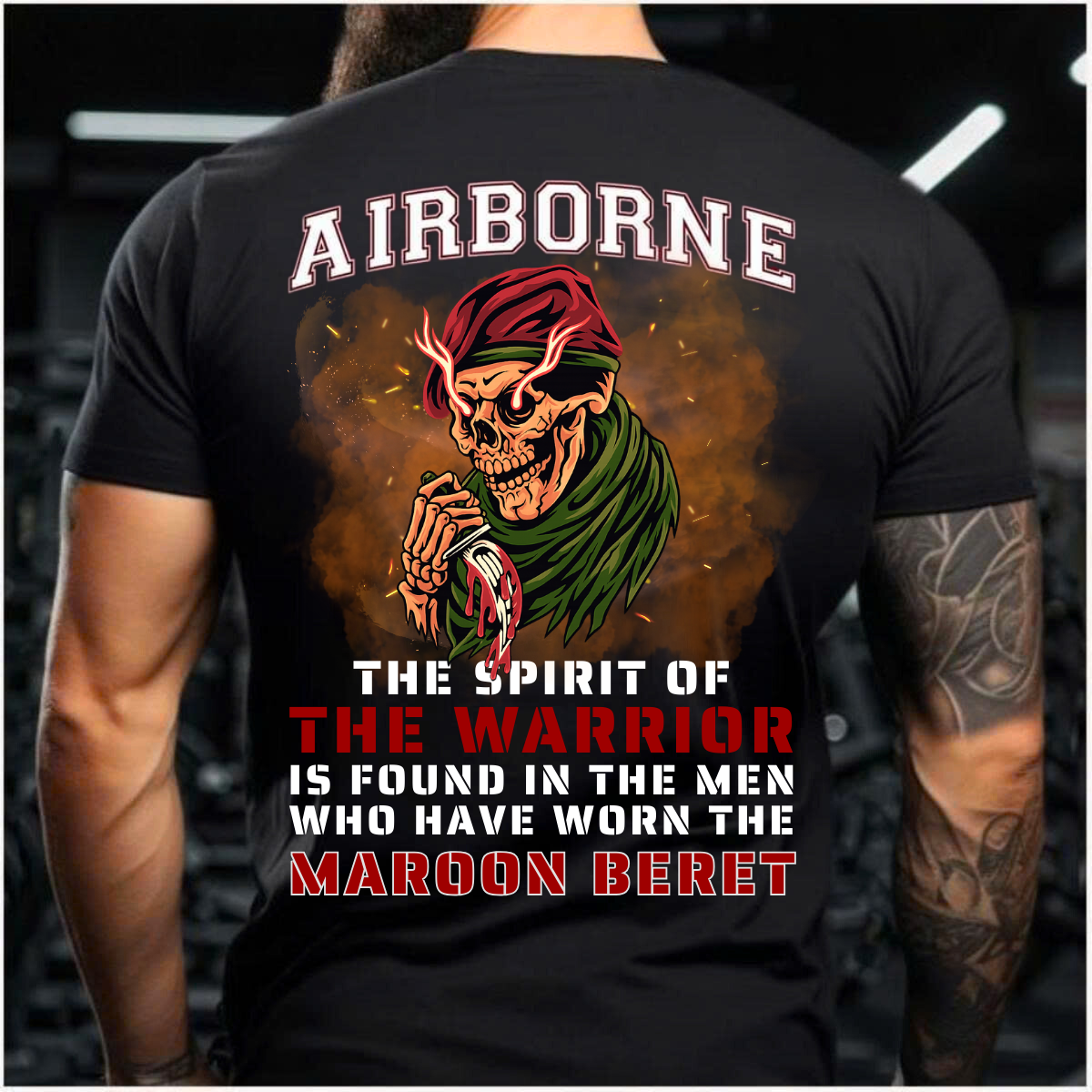 Airborne Military T-Shirt  Army Apparel for Veterans Patriotic Gift for Husband