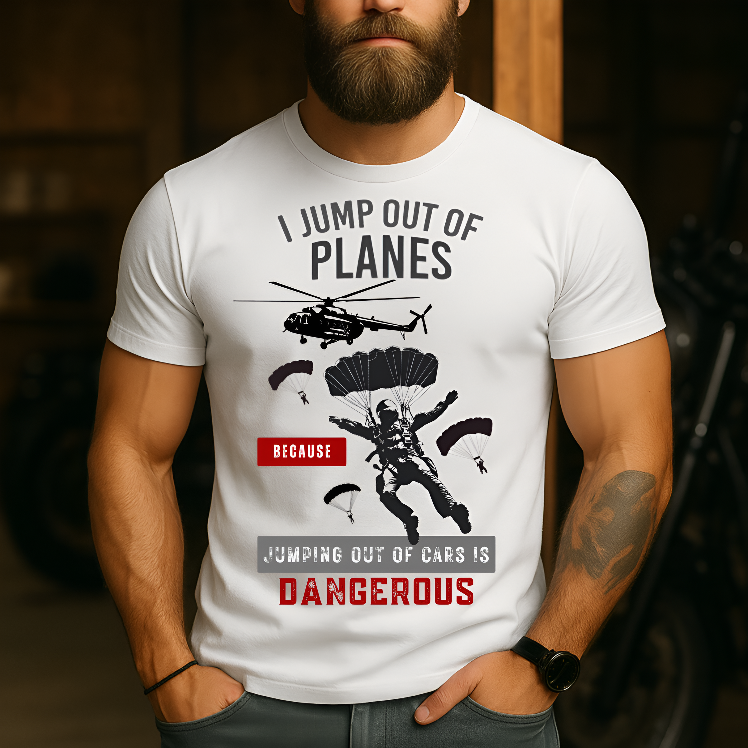 Airborne Paratrooper Shirt Military Aviation Veteran Tee Veterans Day Apparel Gift for Husband