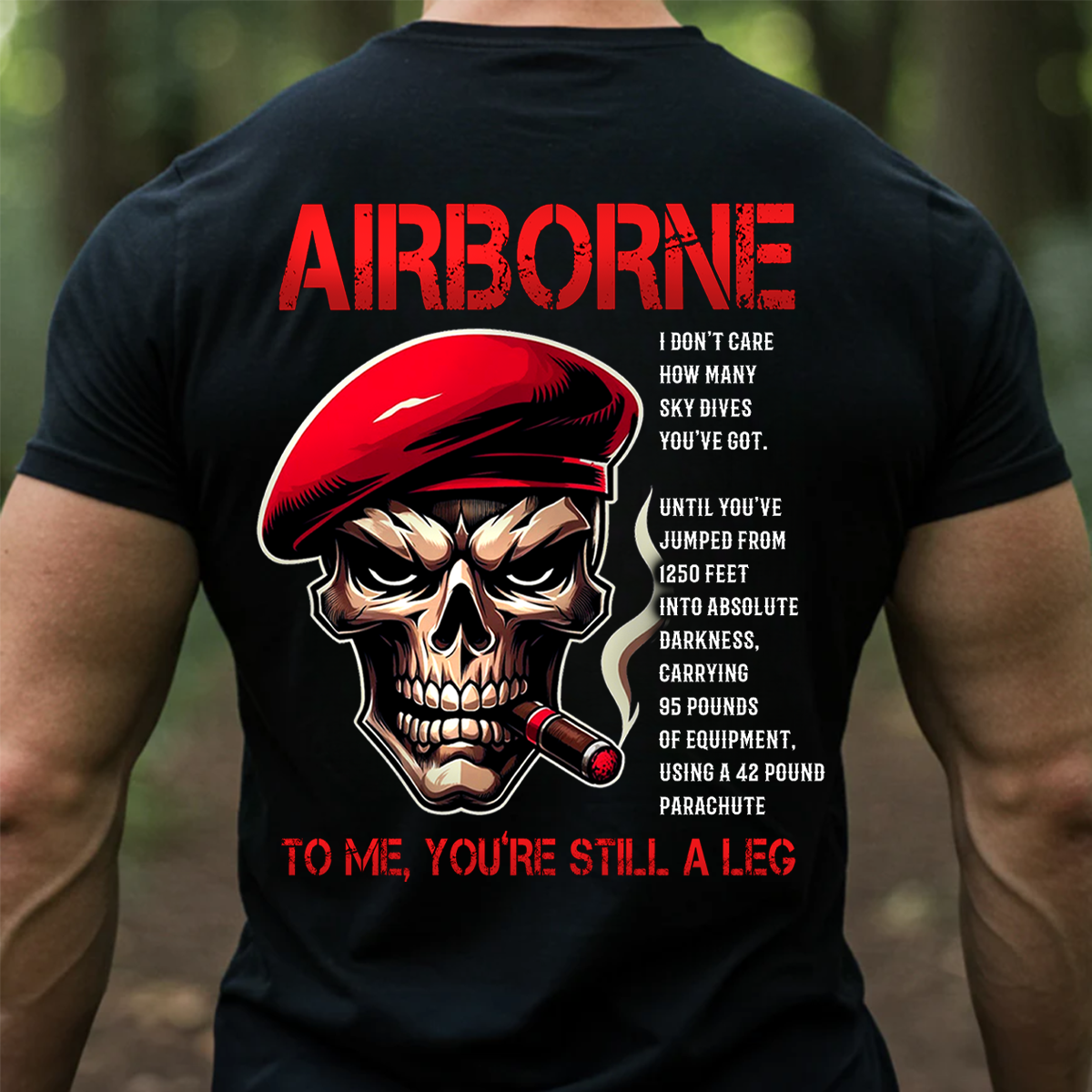 Airborne Paratrooper Veteran Tee Military Vintage Skull Shirt Best Veteran Gift for Husband