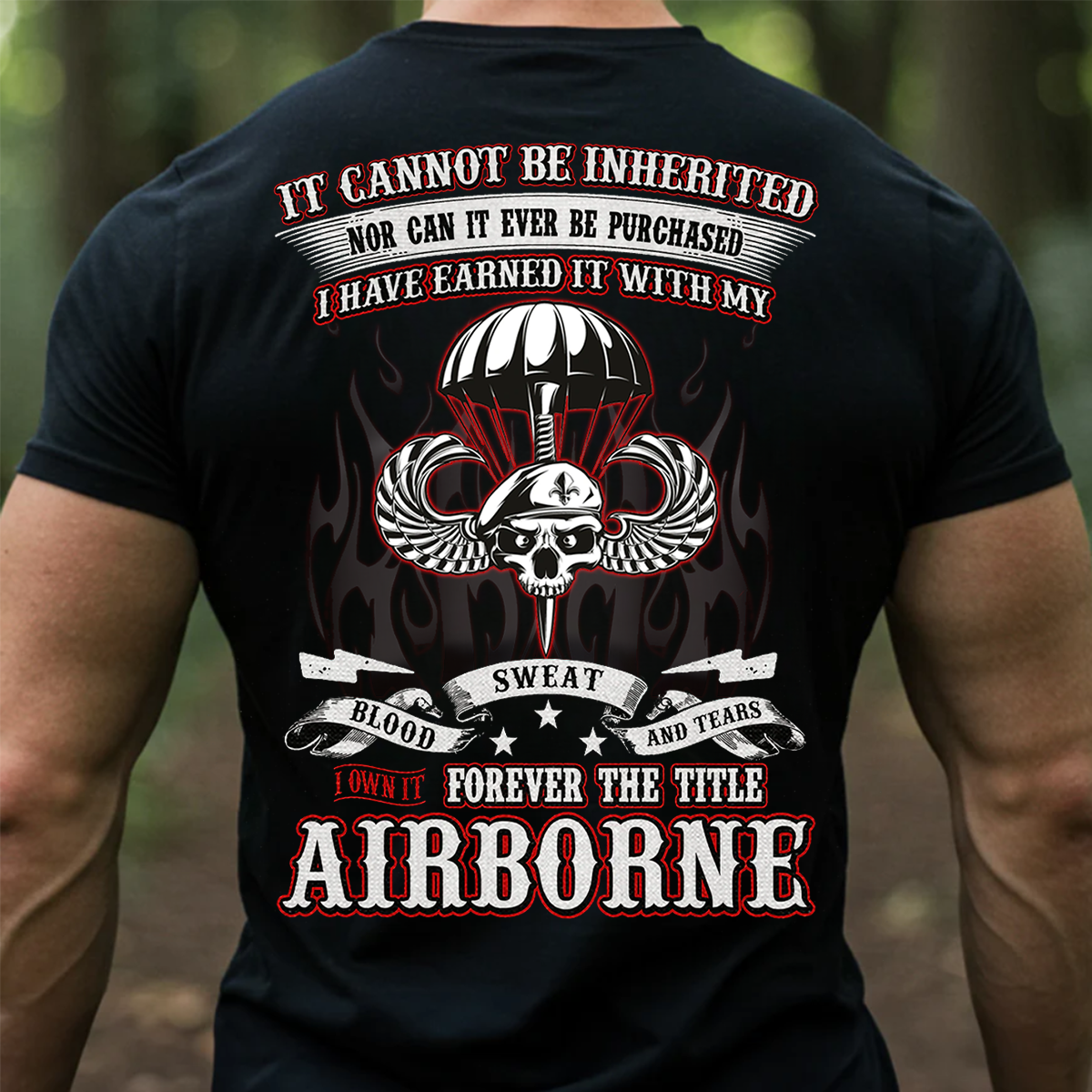 Airborne Skull Paratrooper Shirt Veteran Military Tee