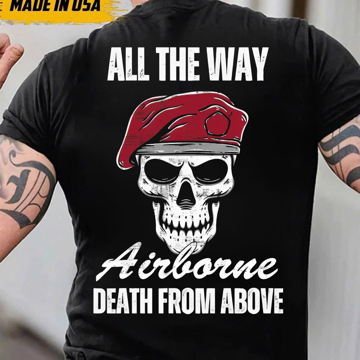 Airborne T-Shirt Airborne Skull Design Gift Idea for Veterans Day