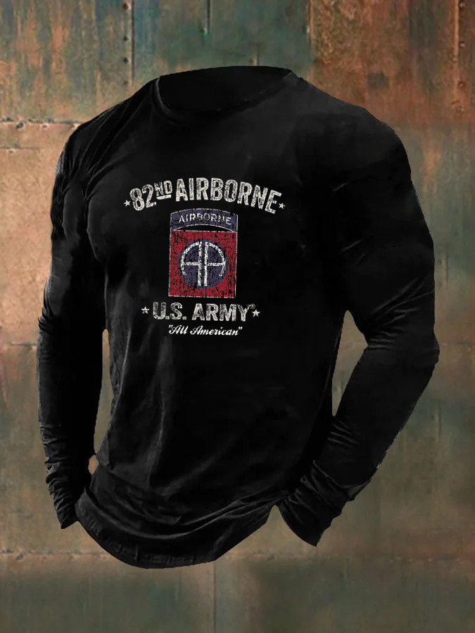 Airborne US Army Veteran Long Sleeve Shirt Army Merchandise Veteran Gifts For Him