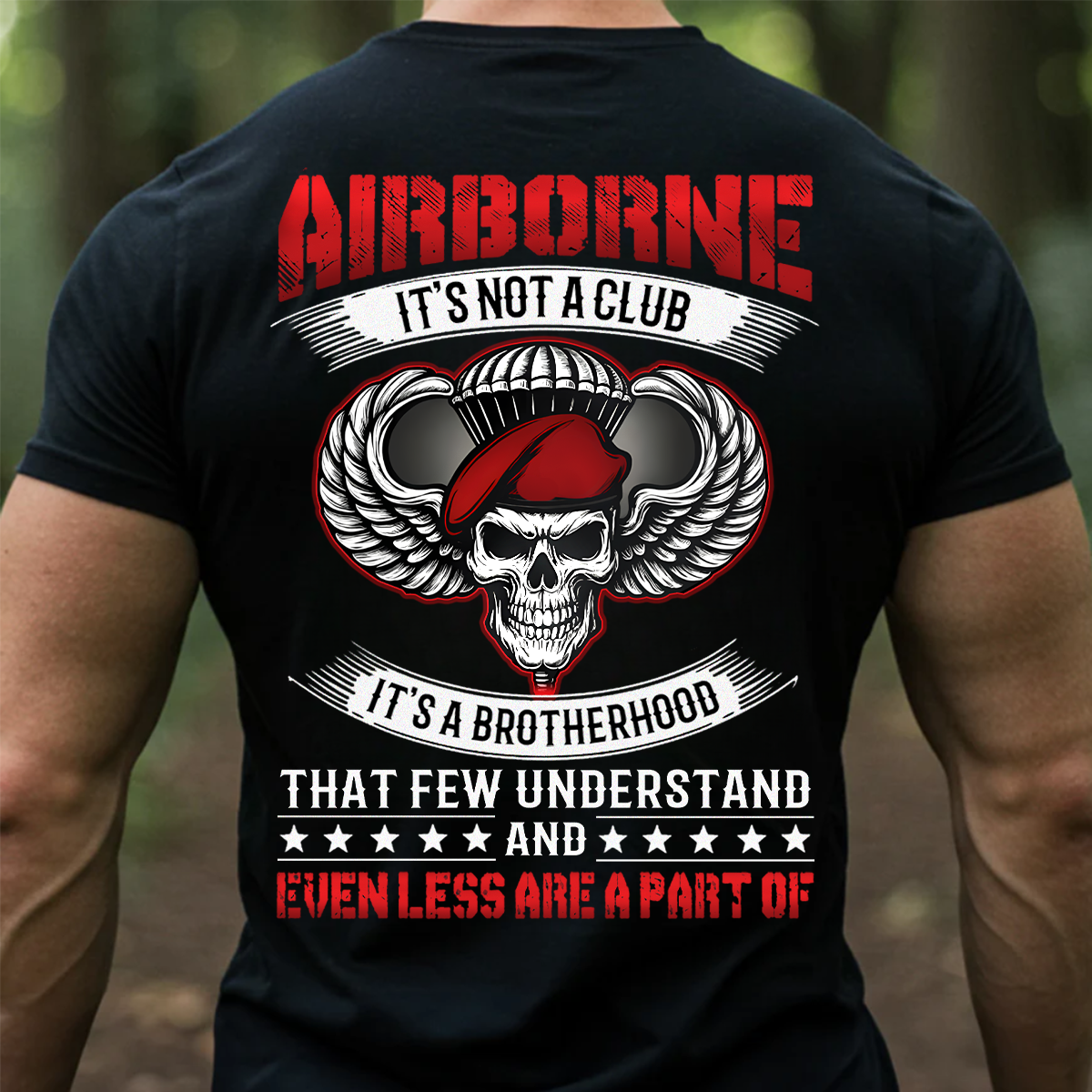 Airborne Veteran Brotherhood Shirt  Military Paratrooper Graphic Tee Gift for Veterans Day