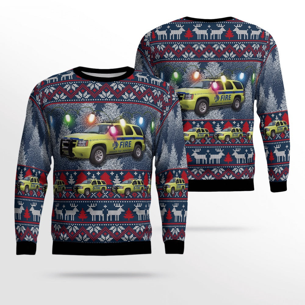 Aircraft Rescue and Firefighting Denver International Airport Xmas Unisex Sweater Christmas Gifts for Men Women