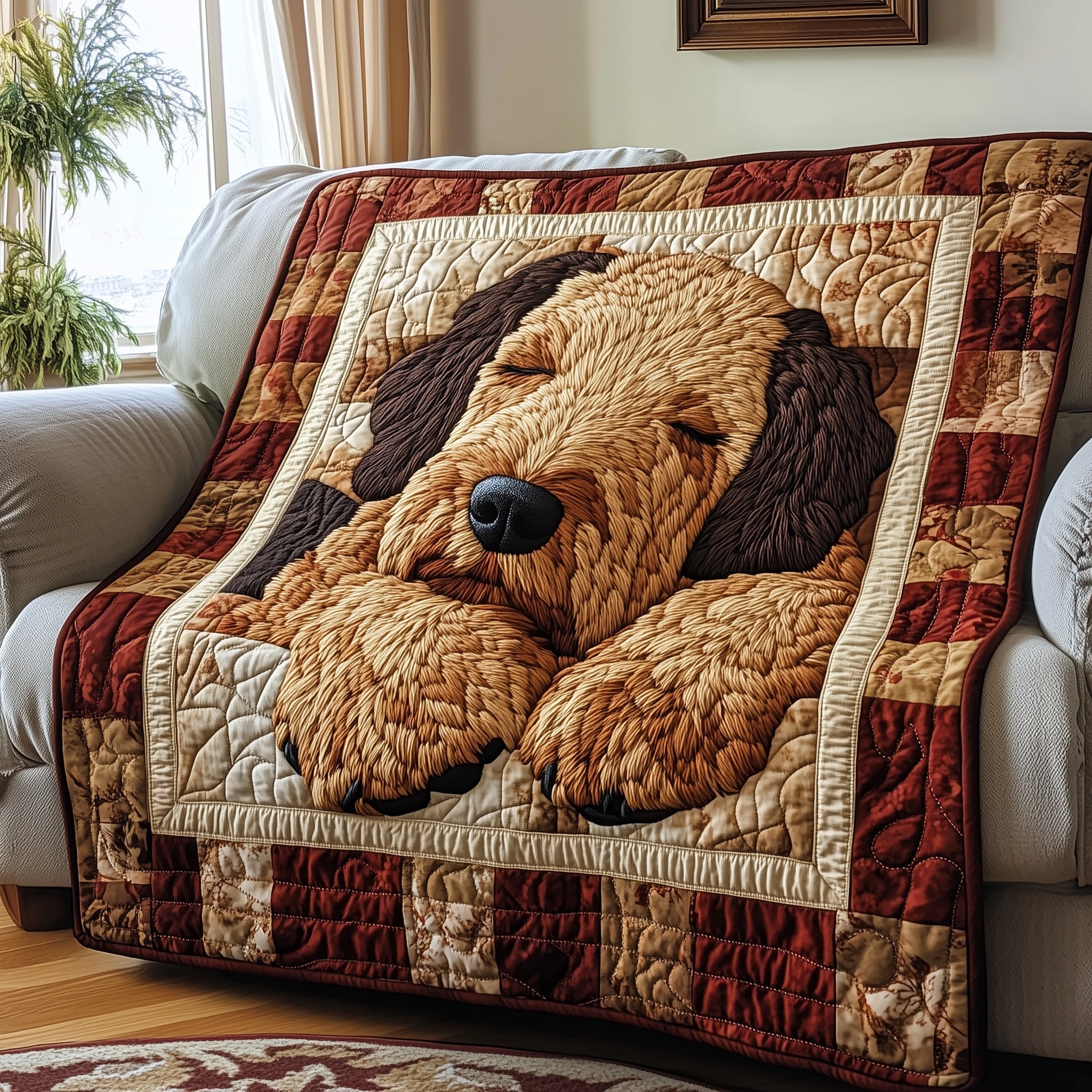Airedale Charm Quilted Blanket Couch Throw BlanketBest Presents For Dog Owners