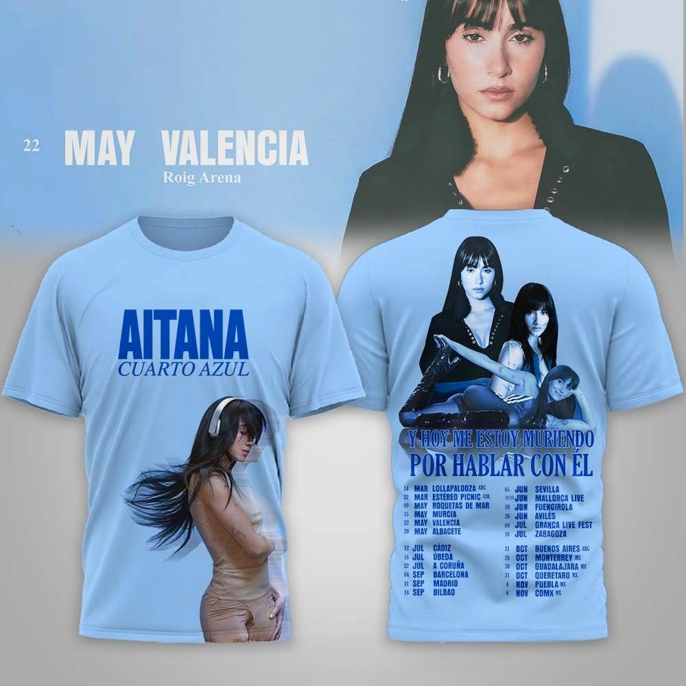 Aitana Cuarto Azul 2026 Tour T-Shirt Aitana Merch Gifts For Music Fans