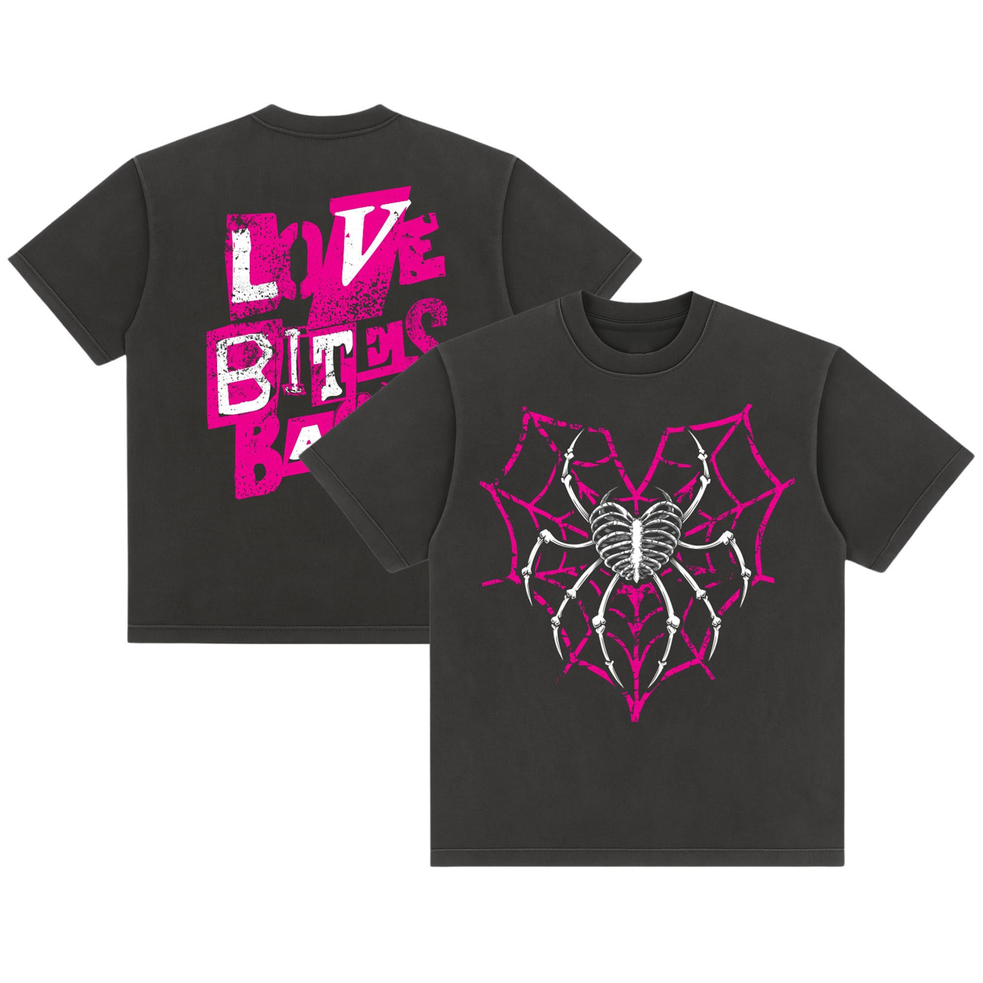 AJ Lee Love Bites Back T-Shirt WWE Divas Wrestling Fan Gear Spider Web Garment Dyed Best Gift For WWE Fans