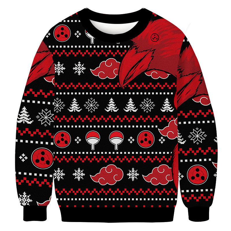 Akatsuki Itachi Symbolic Crows Christmas Ugly Sweater Xmas Apparel Naruto Lover Xmas Gifts
