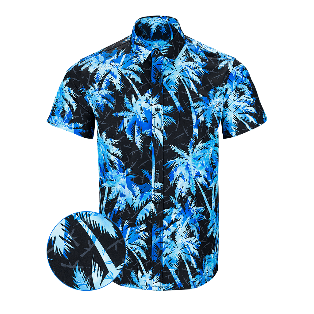 Ak'S And Vacays Black Blue Button Down Shirt Tactical Shirt Hawaii Style Gifts For Dad