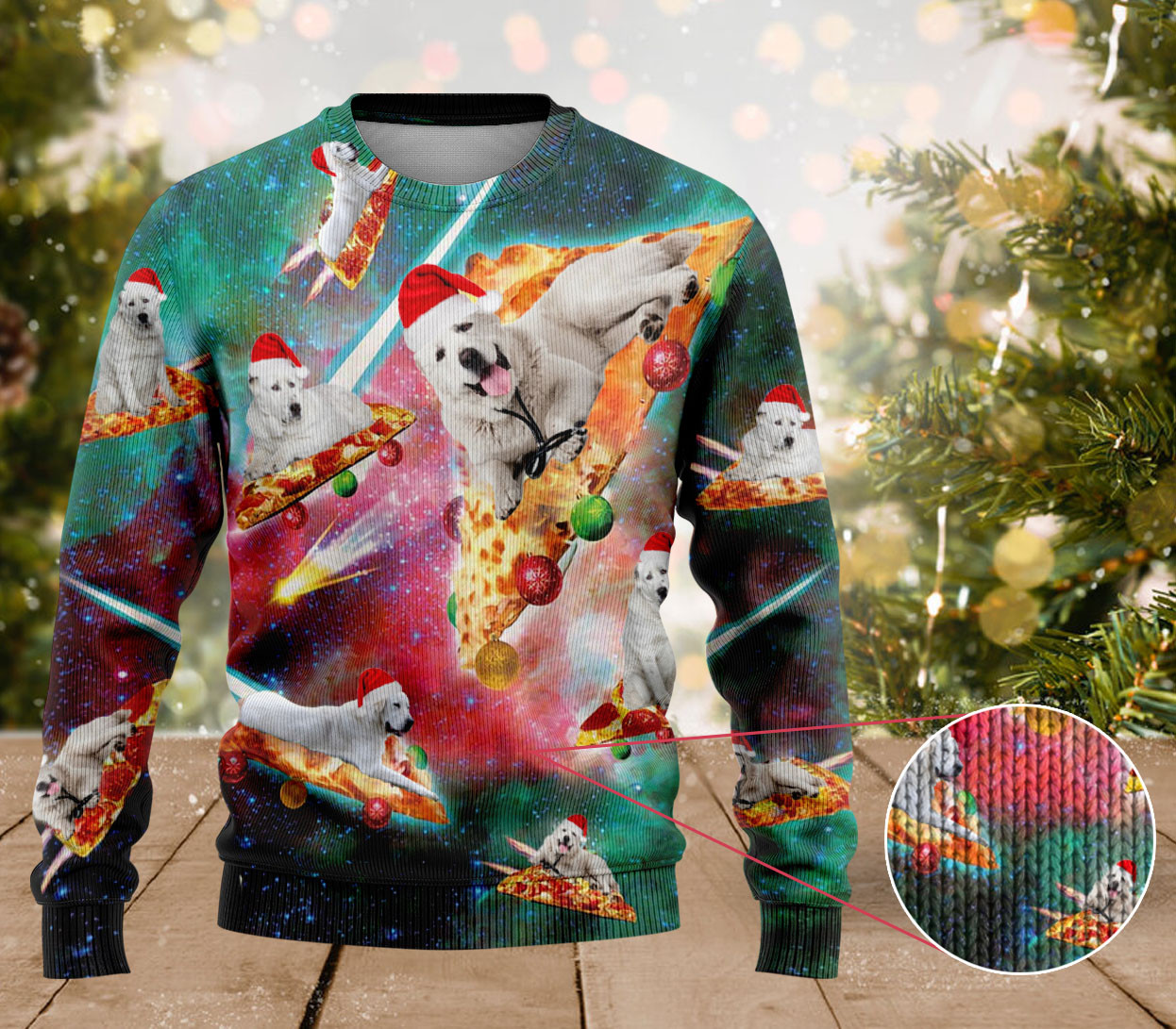 Alabai Dog Pizza Ugly Sweater Dog Lovers Funny Mens Xmas Sweaters Gifts For Him Her