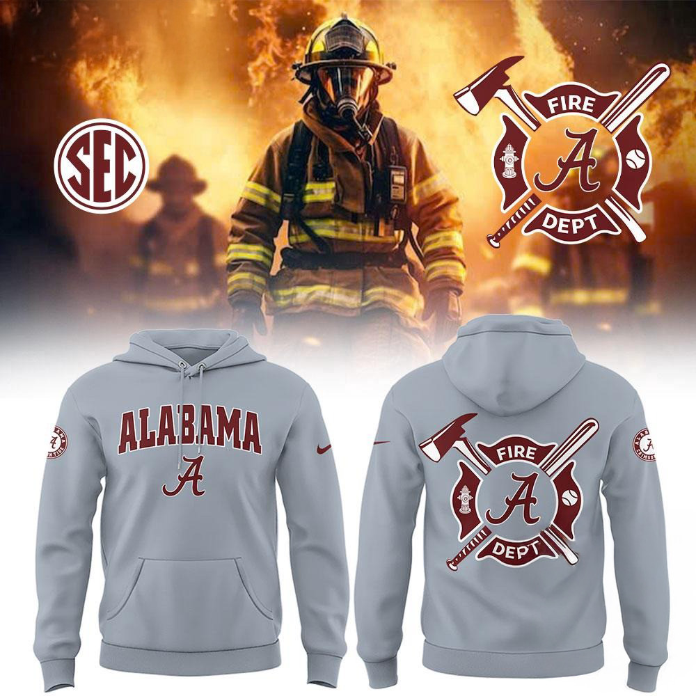 Alabama Crimson Tide Baseball x Firefighter Appreciation 2025 Hoodie Gifts For Baseball Fans