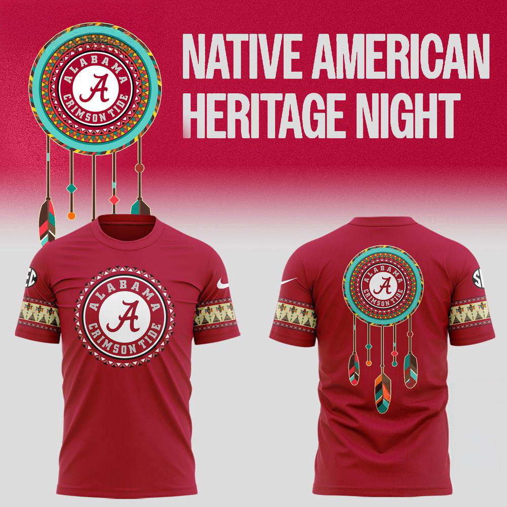 Alabama Crimson Tide Football Native American Heritage Red Shirt Football Fan Gift Ideas