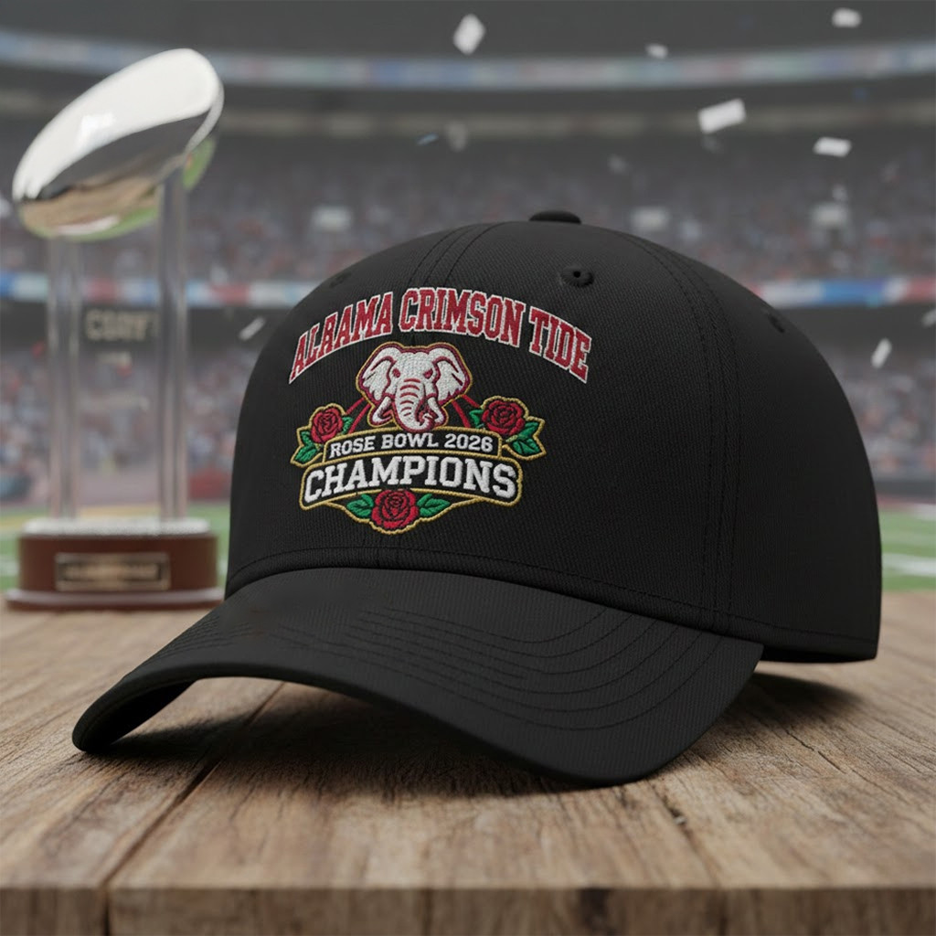 Alabama Football Rose Bowl 2026 Champions Embroidered Hat Alabama Football Gifts