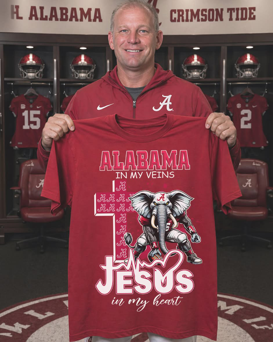 Alabama Jesus In My Veins T-Shirt Jesus In My Heart Tee Gift For Sports Family