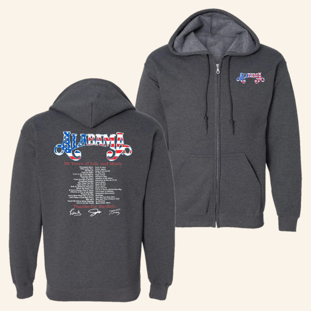 Alabama Merch Tour 2025 Alabama Dark Heather Zip Up Hoodie Best Gifts For Husband Alabama Merch Tour 2025 Alabama Dark Heather Zip Up Hoodie Best Gifts For Husband