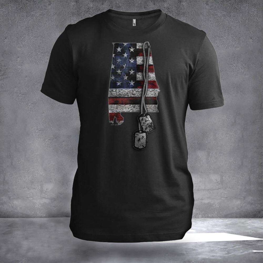 Alabama Veteran Dog Tags Alabama T-Shirt Best Patriotic Shirts Good Gifts For Veterans