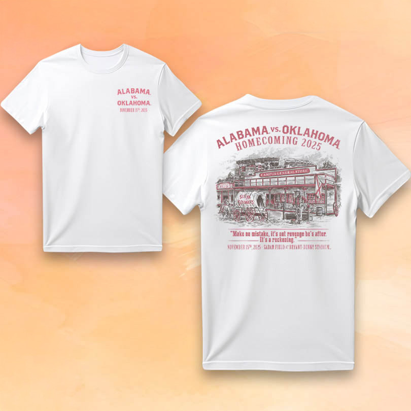 Alabama VS Oklahoma Homecoming Nov 15 2025 T-Shirt Best Gifts For Football Lovers Alabama VS Oklahoma Homecoming Nov 15 2025 T-Shirt Best Gifts For Football Lovers