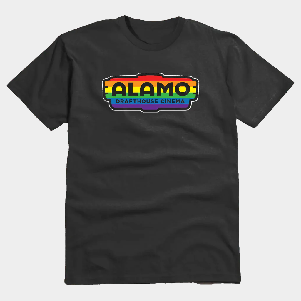 Alamo Drafthouse Merch Alamo Drafthouse Logo Pride T-Shirt Black Gifts For Besties
