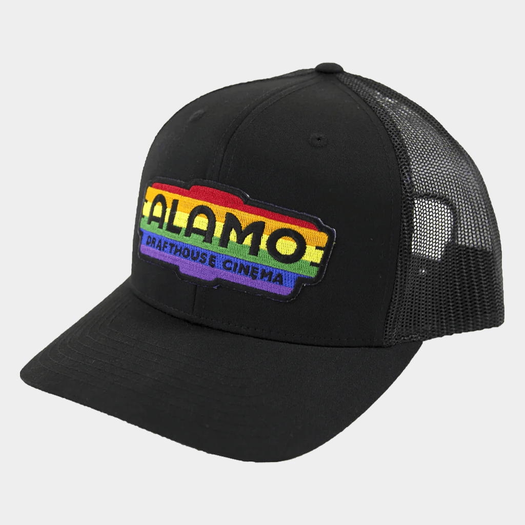 Alamo Drafthouse Merch Alamo Drafthouse Pride Logo Trucker Hat Embroidered Gifts For Him Her