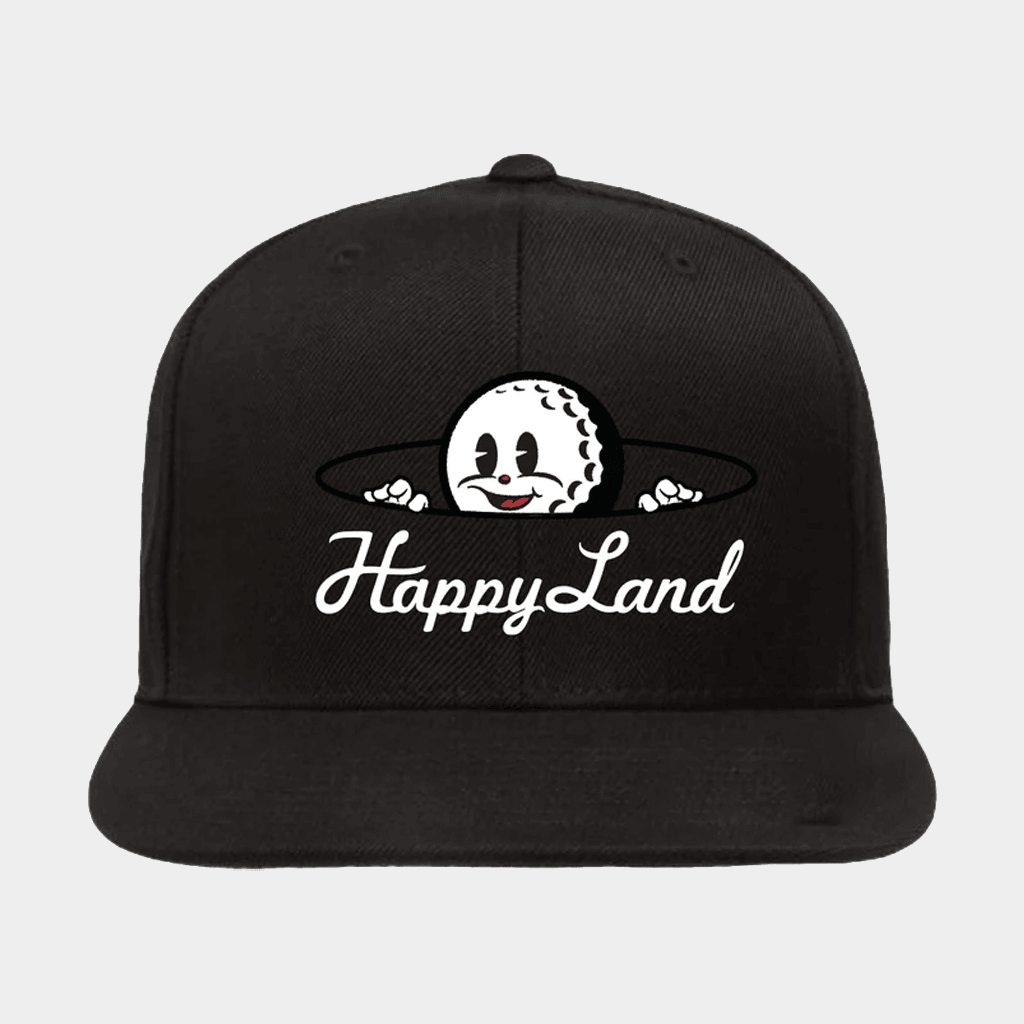 Alamo Drafthouse Merch HappyLand Black Twill Snapback Hat Embroidered Gifts For Son