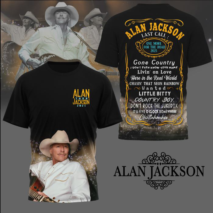 Alan Jackson Last Call One More For The Road Tour 2025 T-Shirt Gifts For Music Fans