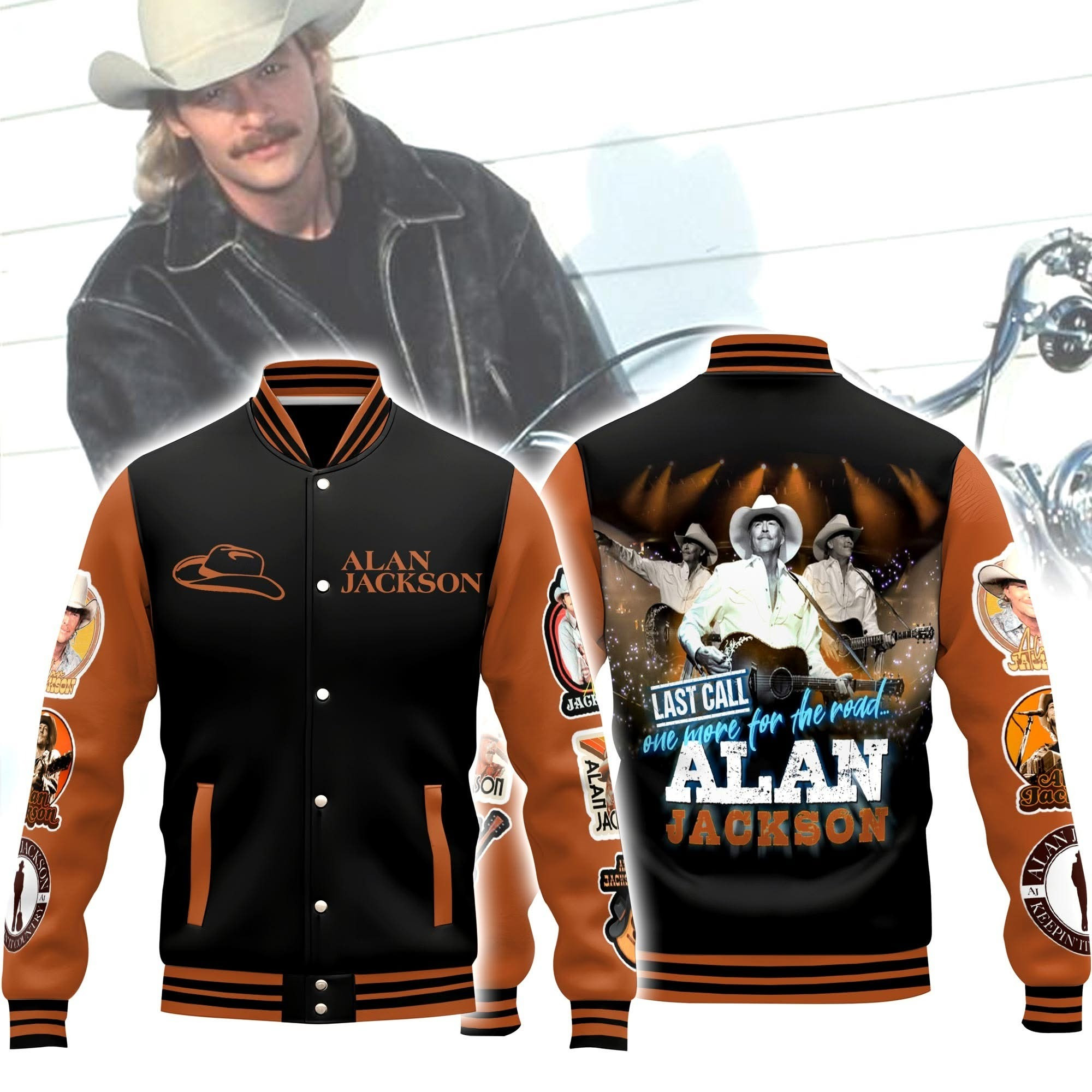 Alan Jackson Last Call One More For The Road Varsity Jacket Merch Best Gifts For Fans