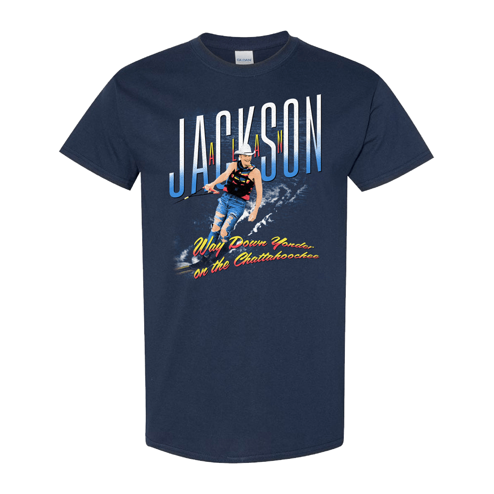 Alan Jackson Merch Navy Chattahoochee Skiing T-Shirt Useful Gifts For Dad