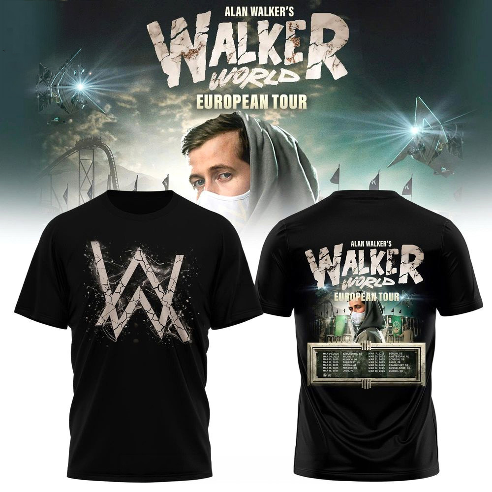 Alan Walker Walkerworld Europe Tour 2026 T-Shirt Alan Walker Merch Gifts For DJ Fans
