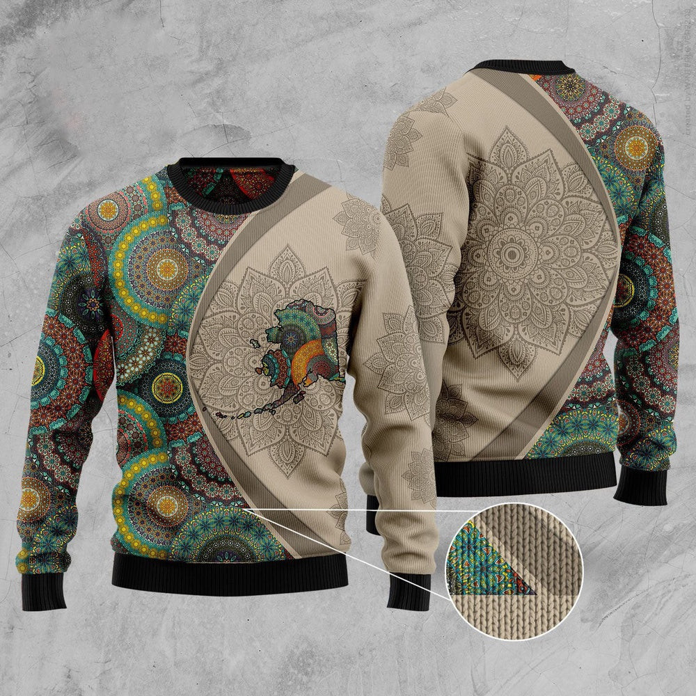 Alaska Mandala Ugly Christmas Sweater Funny Ugly Christmas Sweater Holiday Gifts