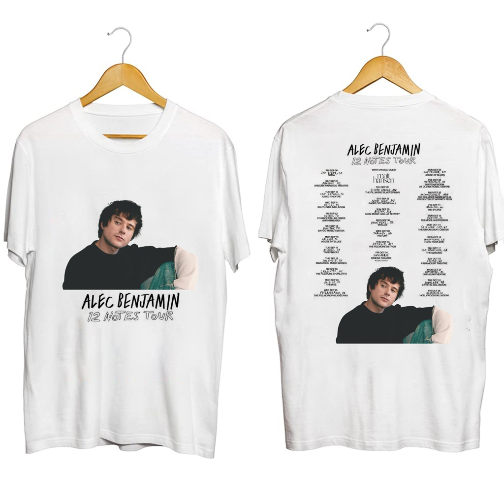 Alec Benjamin 12 Notes Tour Shirt Alec Benjamin Merch Presents For Music Lovers Alec Benjamin 12 Notes Tour Shirt Alec Benjamin Merch Presents For Music Lovers