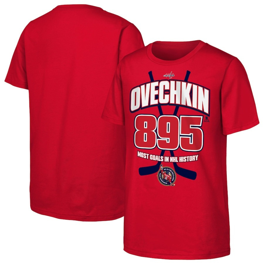 Alex Ovechkin 895 T-Shirt Checkin 895 Most Goals In NHL History Hockey Fan Gifts