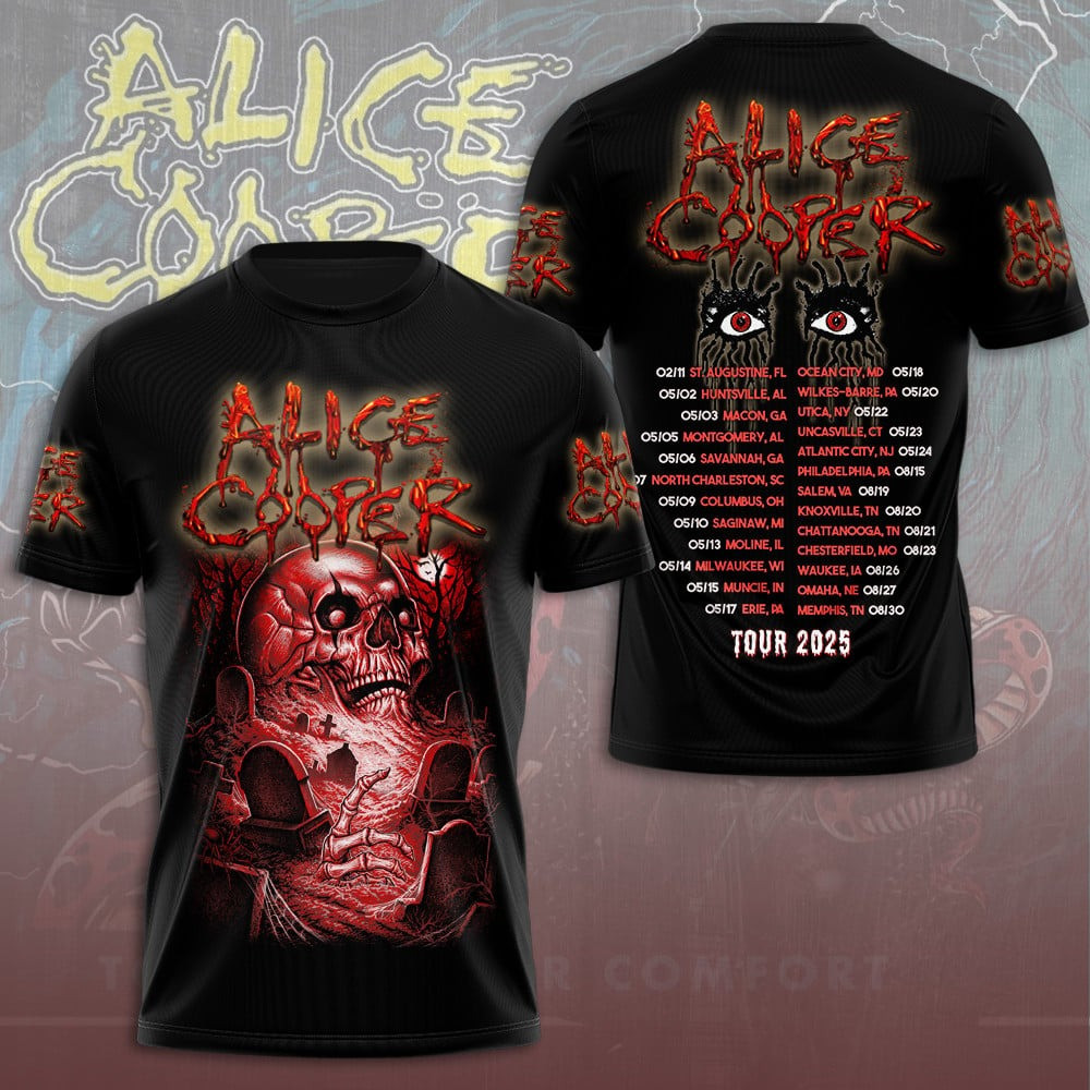 Alice Cooper Court Is Now In Session Tour 2025 T-Shirt Music Gift Ideas For Guys