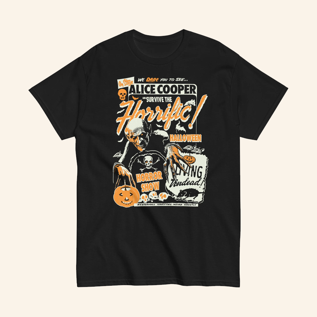 Alice Cooper Merch Horrific Halloween Horror Show T-Shirt Presents For Music Lovers Alice Cooper Merch Horrific Halloween Horror Show T-Shirt Presents For Music Lovers