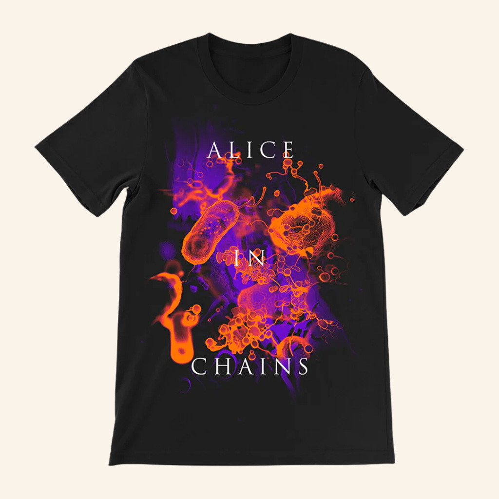 Alice In Chains Merch Bacteria Logo T-Shirt Christmas Gifts For Rock Fans