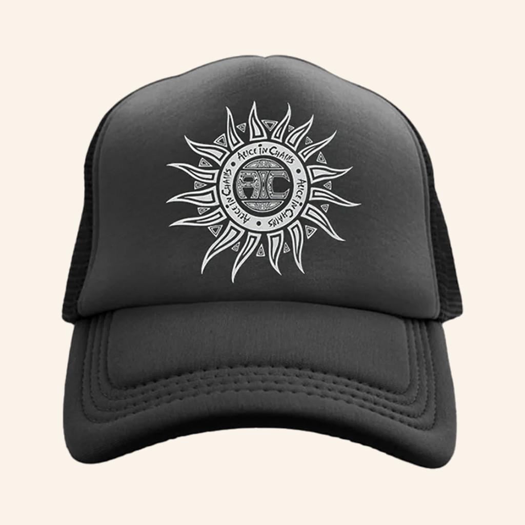 Alice In Chains Merch Sun Logo Black Trucker Hat Christmas Gifts For Husband