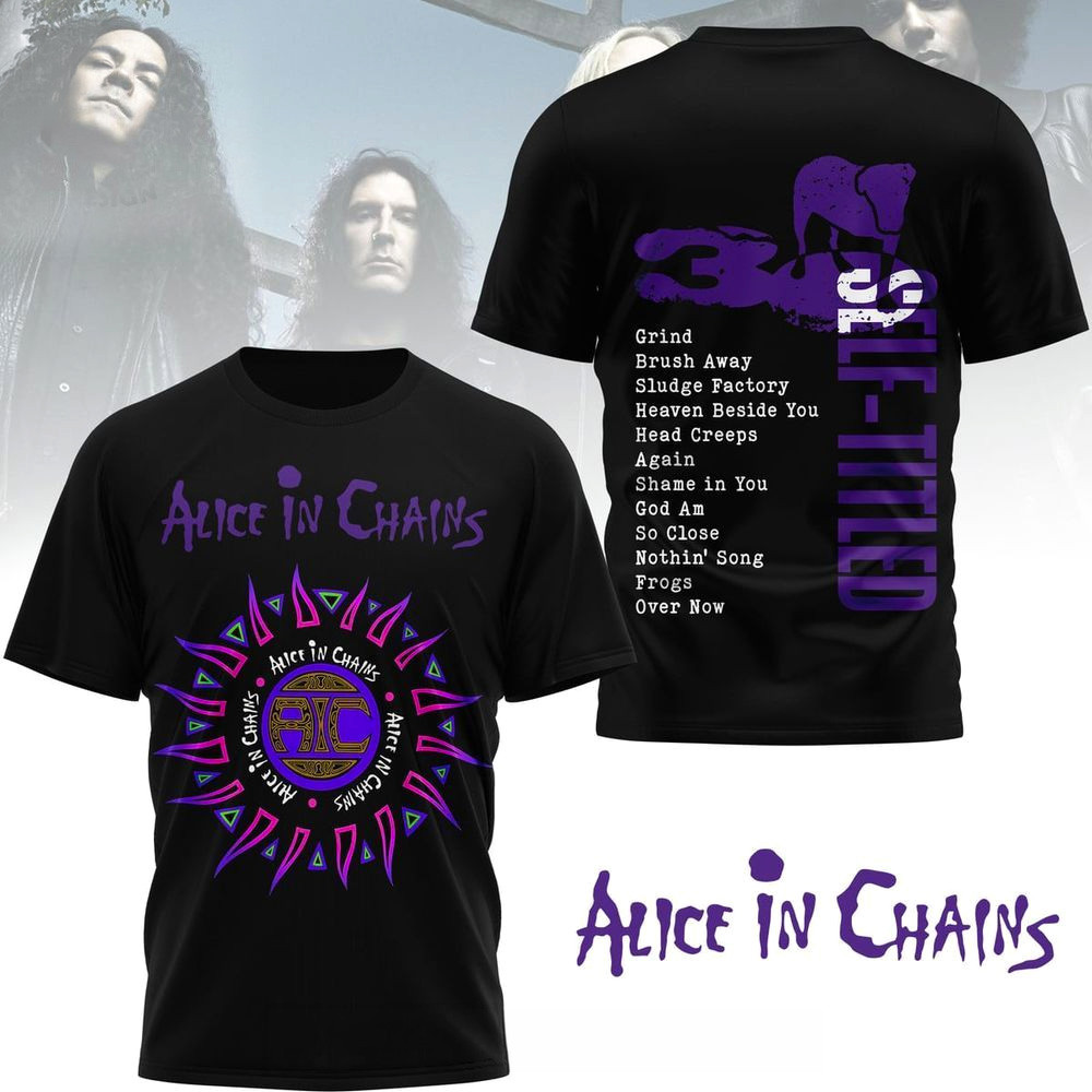 Alice In Chains Self-Titled T-Shirt Alice In Chains Merch Birthday Gifts For Rock Band Fans