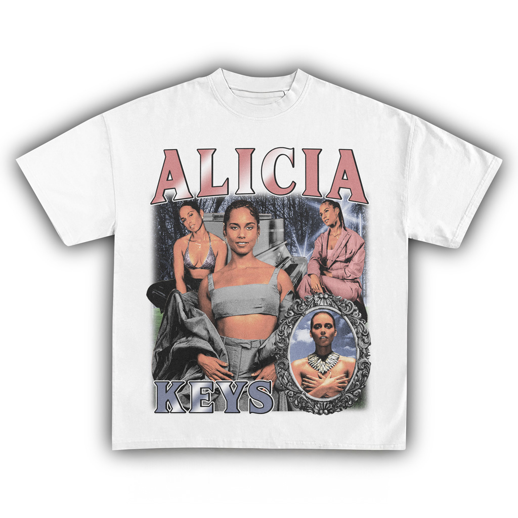 Alicia Keys White T-Shirt Alicia Keys Merch Best Gifts For Music Lovers Alicia Keys White T-Shirt Alicia Keys Merch Best Gifts For Music Lovers