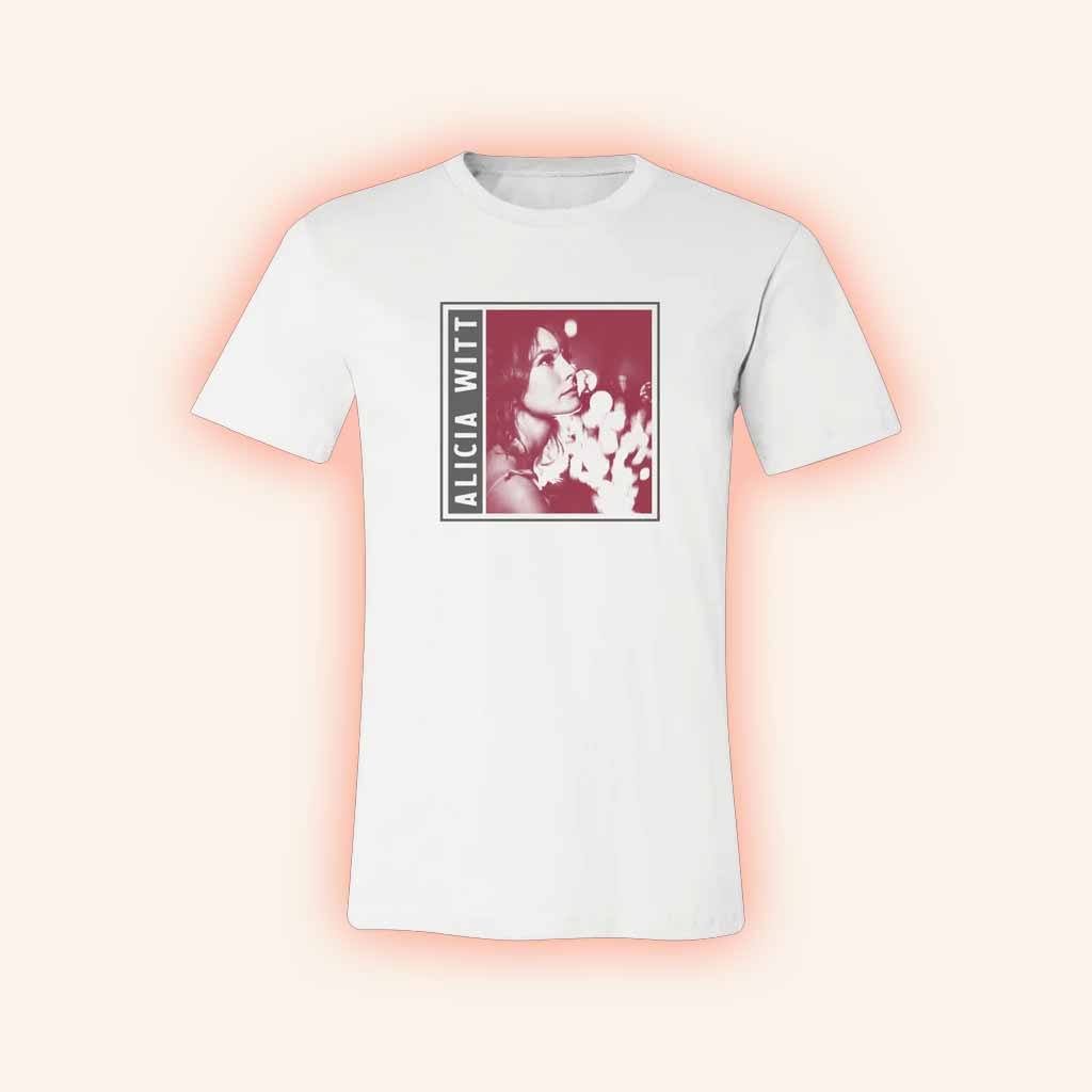 Alicia Witt Merch Rose Image White T-Shirt Gifts For Music Enthusiasts Alicia Witt Merch Rose Image White T-Shirt Gifts For Music Enthusiasts
