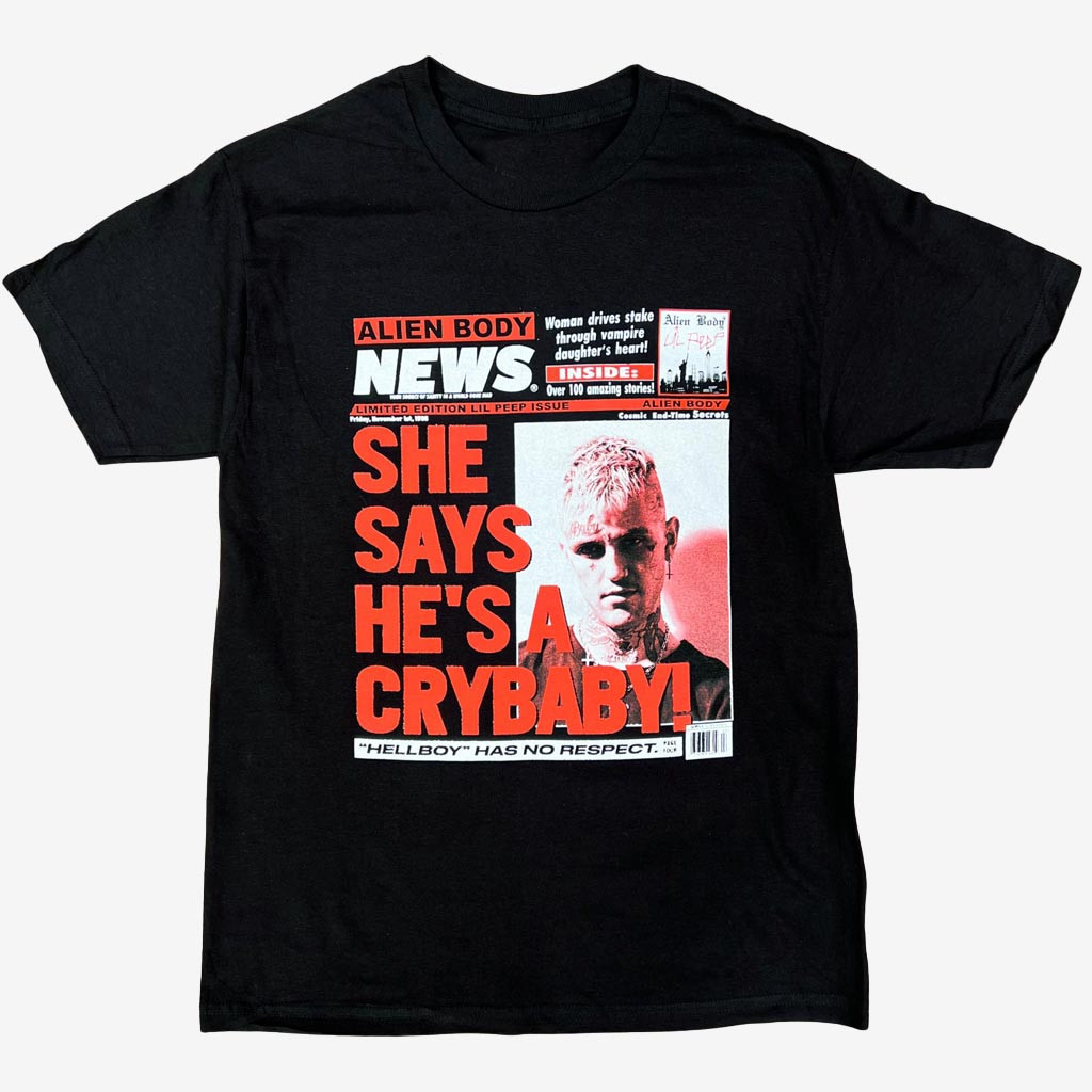 Alien Body X Lil Peep Merch Alien Body News T-Shirt Crybaby Tee Unique Gifts For Lil Peep Lovers