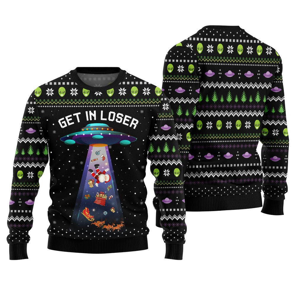 Alien Ufo Ugly Christmas Sweater Unique Holiday Sweater Gift Idea for Loved Ones