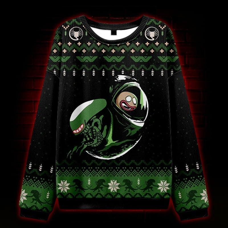 Alien Ugly Christmas Sweater Funny Cartoon Clothing Xmas Presents For Friends