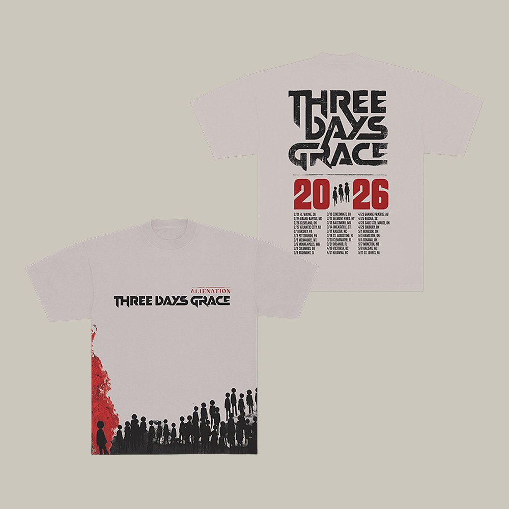 Alienation Tour Gray Three Days Grace T-Shirt Rock Music Band Shirt Unique Gift For Huge Fans