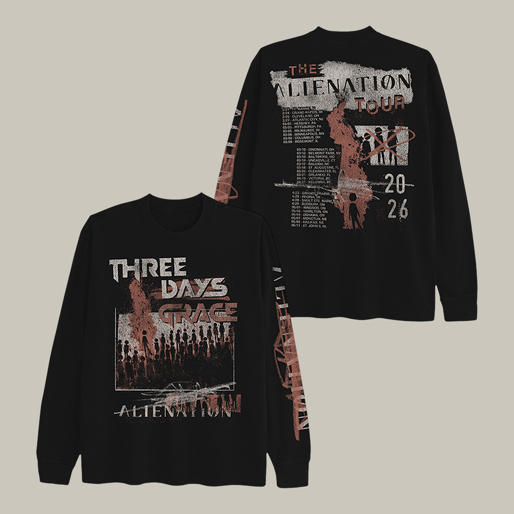 Alienation Tour Three Days Grace Long Sleeve Shirt Rock Music Apparel Three Days Grace Fan Gift