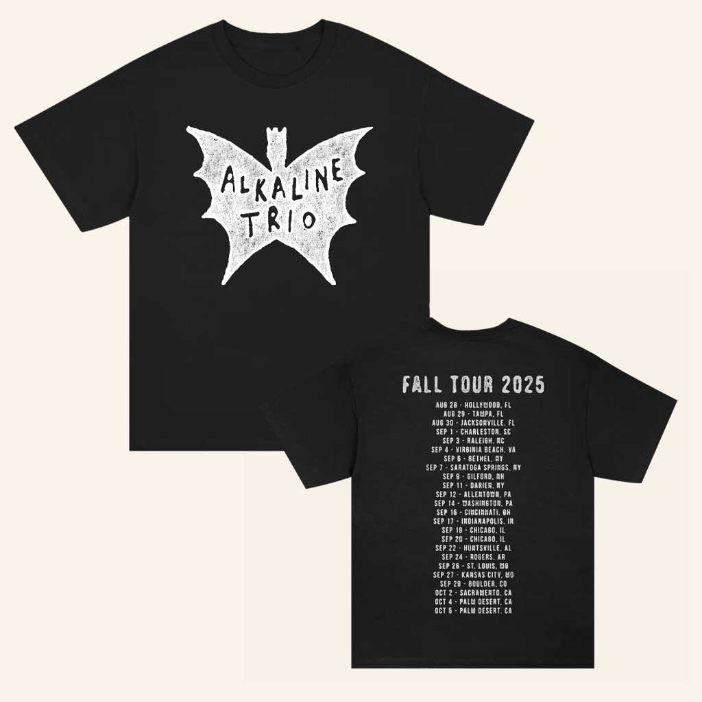 Alkaline Trio Merch Fall 2025 Tour Black T-Shirt Christmas Gifts For Rock Fans