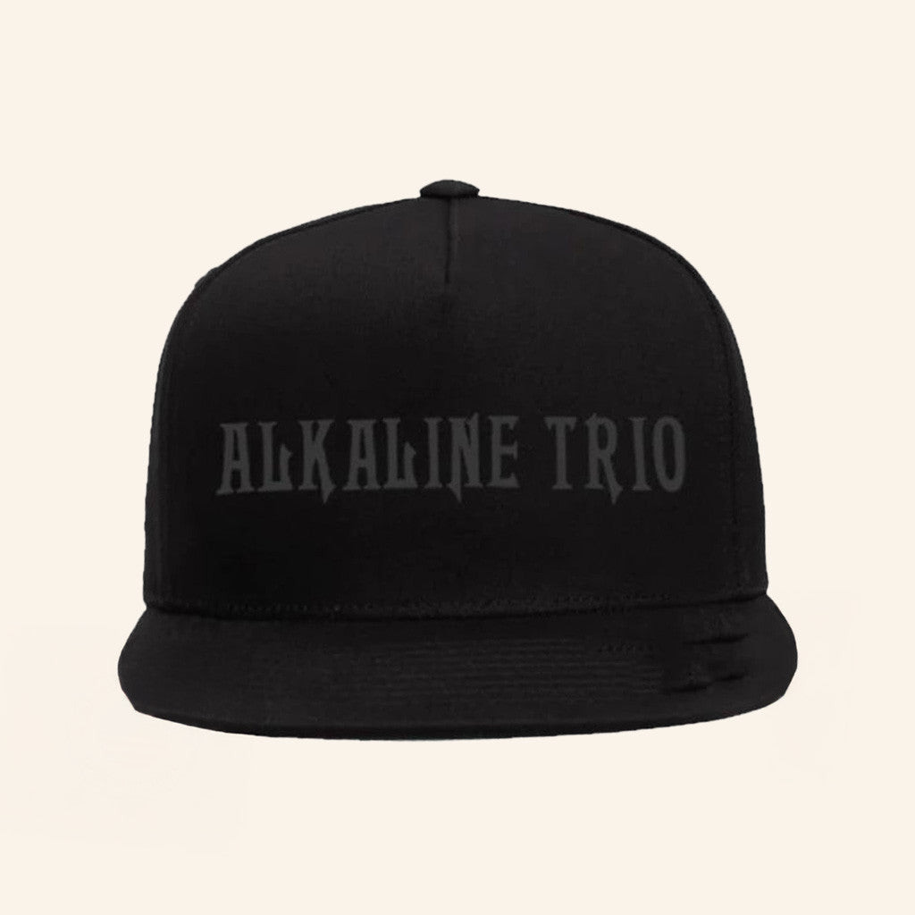 Alkaline Trio Merch Logo Embroidered Black Snapback Hat Best Gifts For Him Alkaline Trio Merch Logo Embroidered Black Snapback Hat Best Gifts For Him